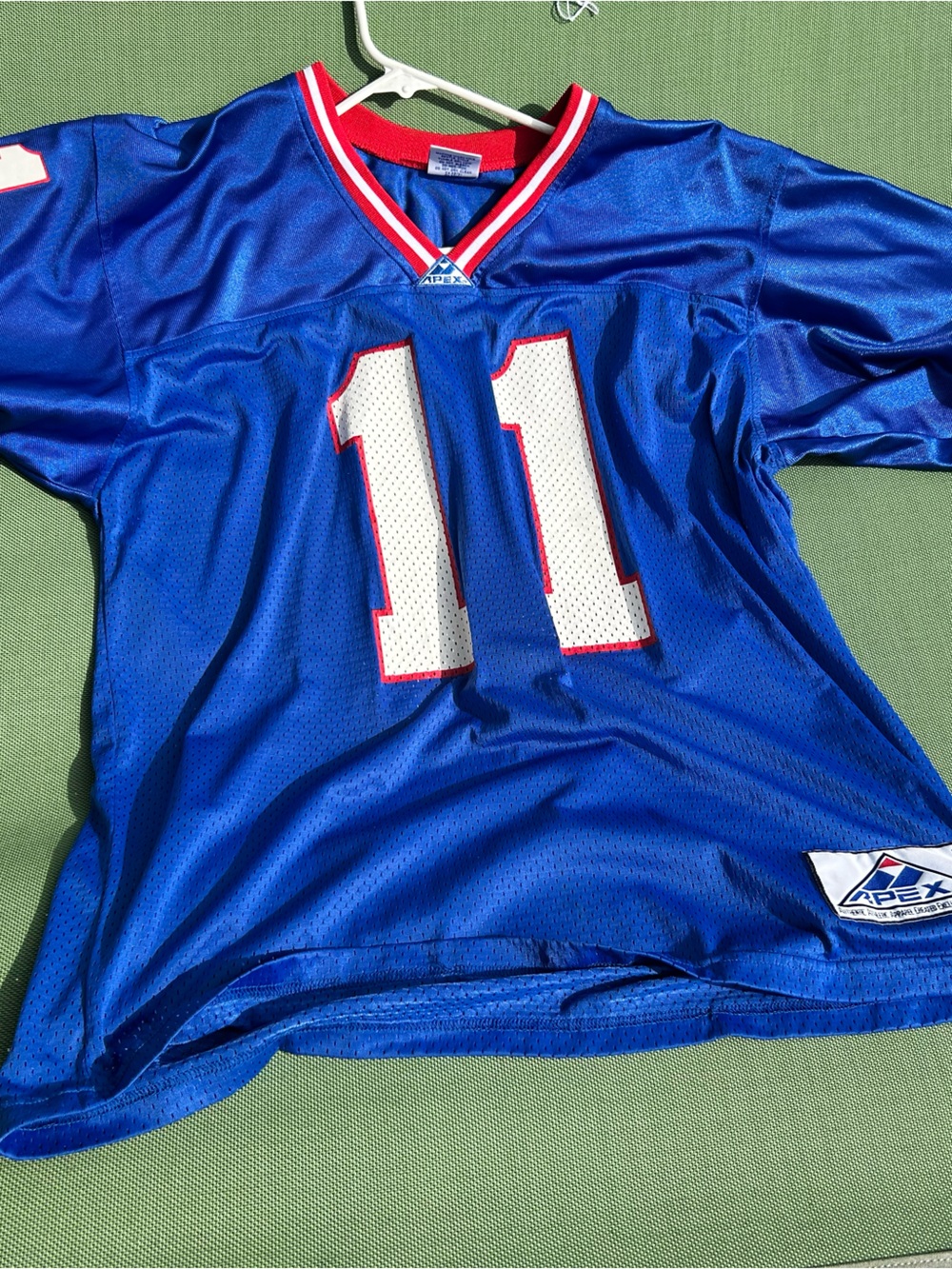 Apex Royal Blue Mesh Sports Jersey with White Logo Patch